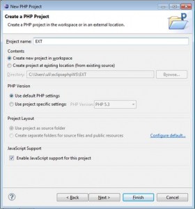 Eclipse PHP Projekt anlegen