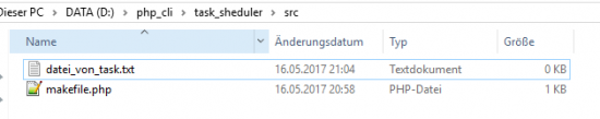 Datei angelegt, wie in Skript programmiert